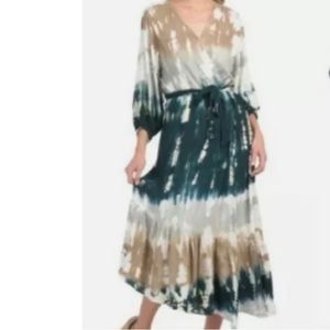 Young, fabulous and broke Jillian tie dye wrap midi dress